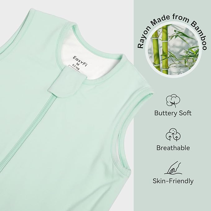 Rayon Made From Bamboo Sleep Sack 6-12 Months 0.5 Tog Ultra Soft Summer Toddler - Image 2