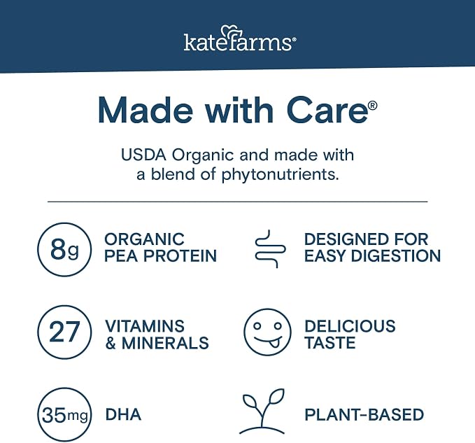 KATE FARMS Organic Kids Nutrition Strawberry Shake, 8g Protein, 27 Vitamins and - Image 5