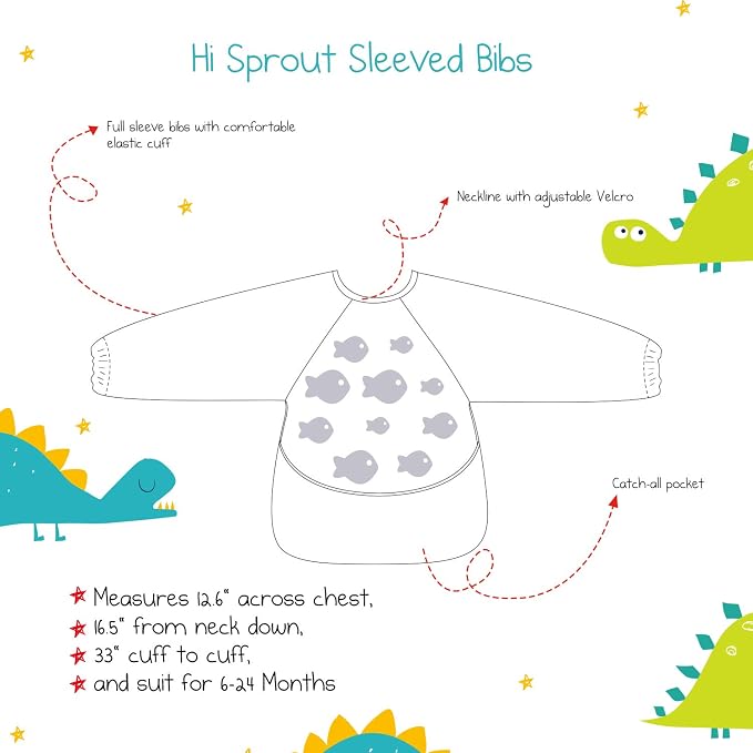 Infant Toddler Baby Waterproof Sleeved Bib, Bib - Image 6