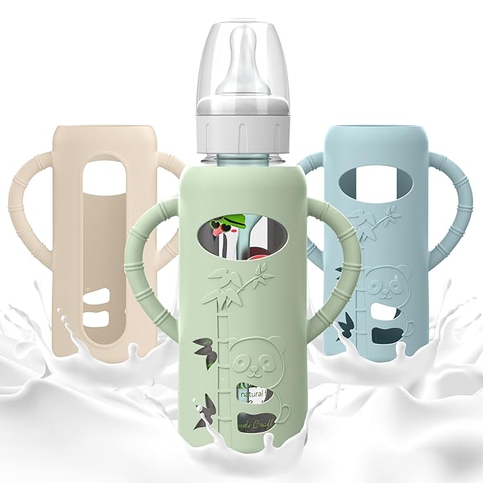 3 PCS Dr Brown Glass Bottles Silicone Sleeves, Compatible by Unknown