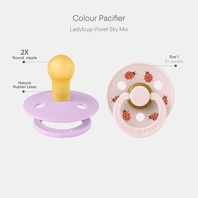 BIBS Studio Soother 2-Pack, BPA Free Dummy Pacifier, Round Nipple. Natural - Image 2