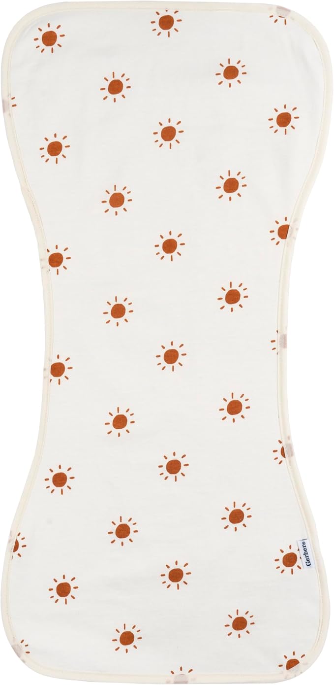 Gerber Baby Unisex Burp Cloths 5-Pack, Rust Tan, Size 10.5" x 21" - Image 6