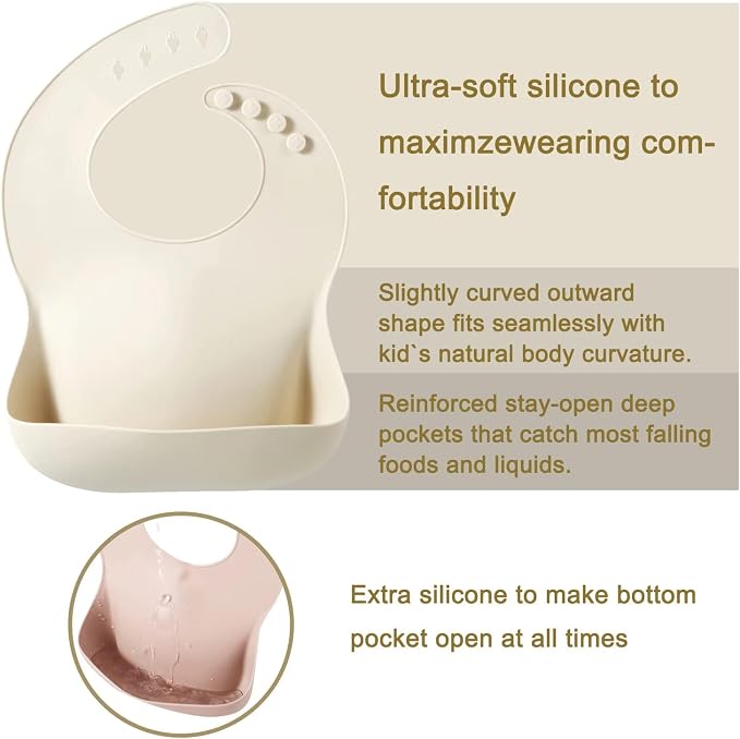 PandaEar Silicone Baby Bibs Set of 3 - Image 4