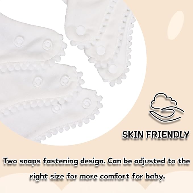 Bamery Baby Bandana Bibs White Cotton Drool Bibs - Image 4