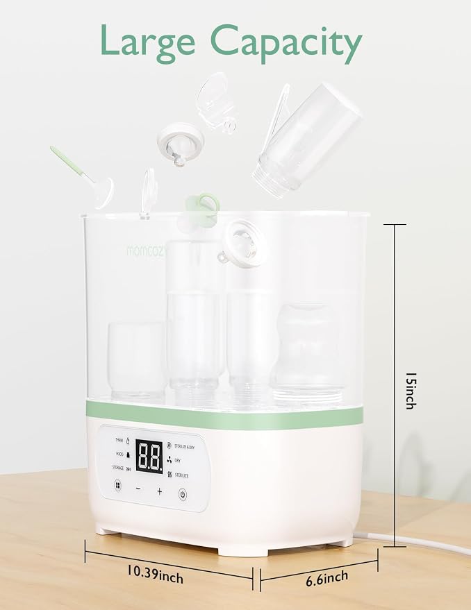 Momcozy Bottle Sterilizer and Dryer, 8-in-1 Electric Steam Baby Bottle - Image 9