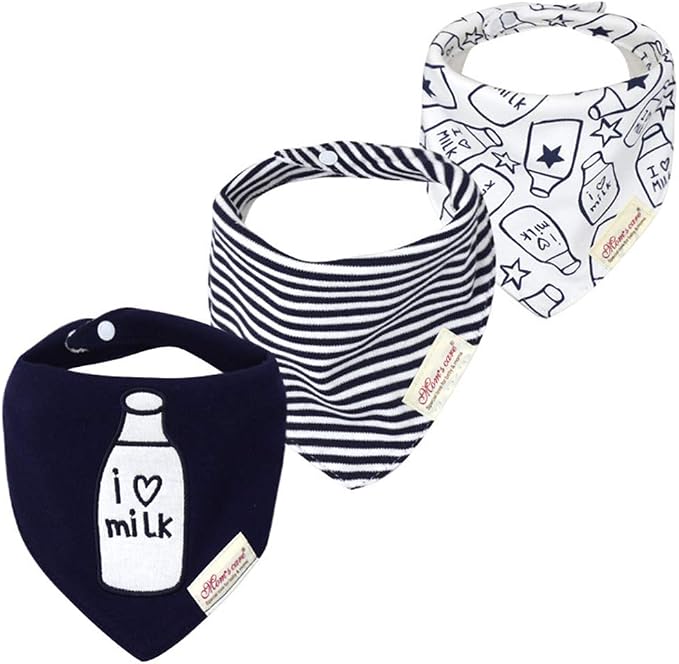 JN&LULU 3 Pack Newborn Baby Bibs Bandana Drool Bibs by JNLULU