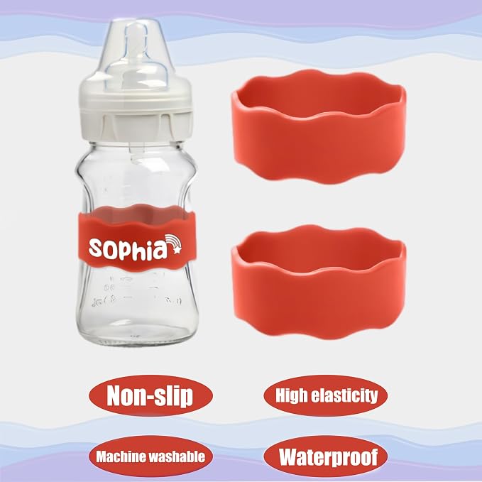 Custom Baby Bottle Labels for Daycare Personalized Water Bottle Name Bands - Image 4