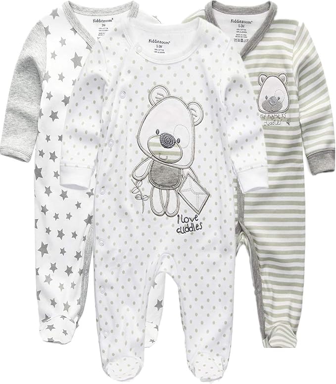 Kiddiezoom Baby and Toddler Boys'Snug Fit Footed One-Piece Romper Jumpsuit by Kiddiezoom