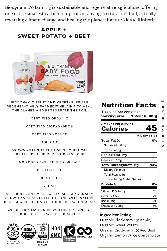 White Leaf Provisions Organic Purees / Baby Food Pouches - Image 4