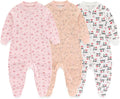 Newborn Baby 2-way Zipper Romper Cotton One-piece Jumsuit 3-pack, 0-24 Months by MAMIMAKA