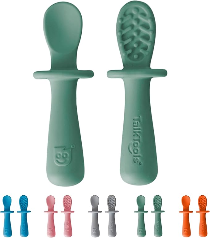 TalkTools ITSY Tiny Silicone Spoons – Twin Pack Soft Silicone Self-Feeding - Image 4