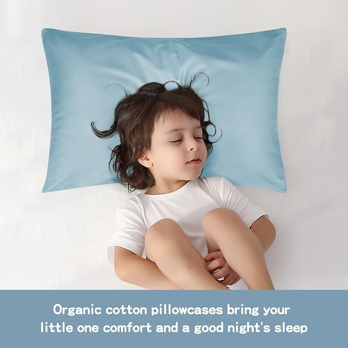 Organic Cotton Toddler Pillowcase 2 Pack, 14 x 20 Travel Pillow Case Cover - Image 5