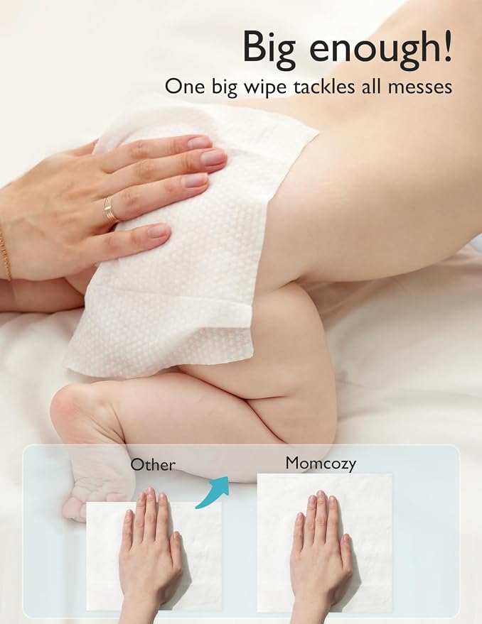 Momcozy Baby Wipes-Extra Large Size Design, 99% Water Based, Unscented & - Image 7