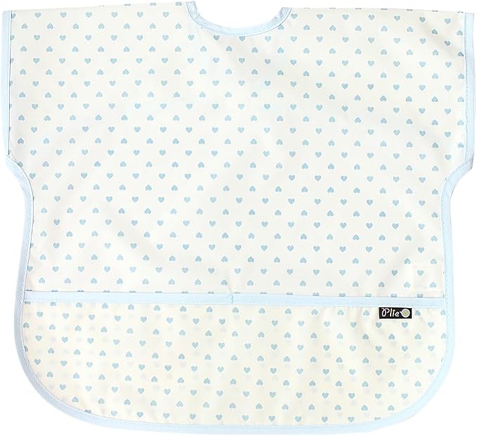 Short Sleeve Waterproof Bib for Toddlers – Feeding Apron for Mealtime, by Plie
