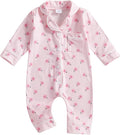 Balaflyie Baby Girl Button Down Pajamas Romper One-Piece Jumpsuit Long Sleeve by Balaflyie