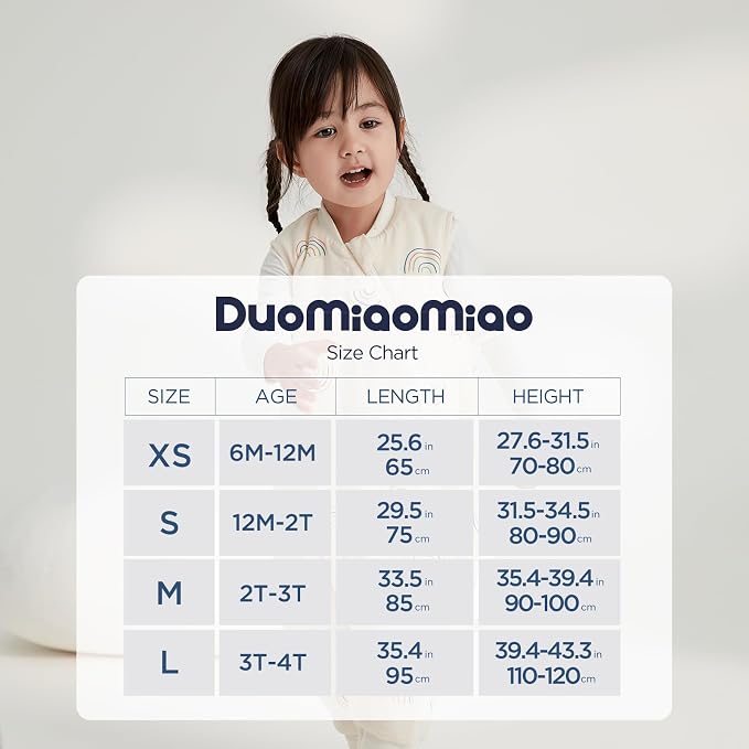 Duomiaomiao 0.5 TOG Toddler Sleep Sack 36-48 Months 100% Cotton Lightweight - Image 7