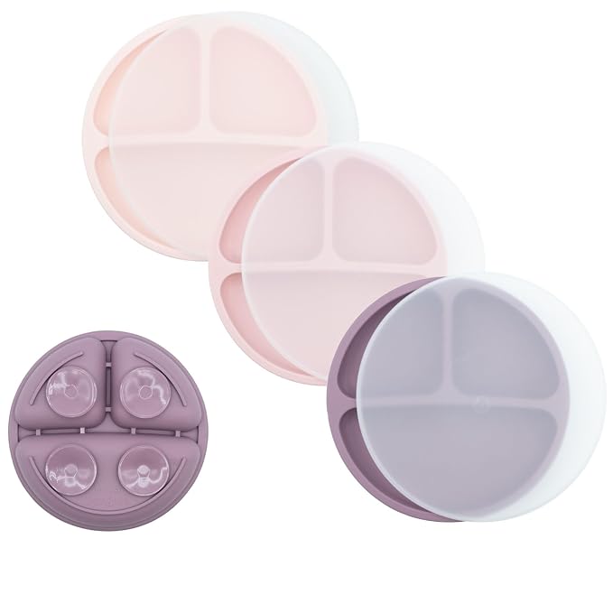 WeeSprout Silicone Divided Plates, 100% Food Grade, Toddler & Kids Plates by WeeSprout