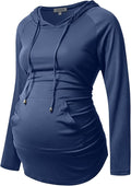 GINKANA Maternity Hoodie Long Sleeves Shirts Casual Maternity Top Pregnancy by GINKANA
