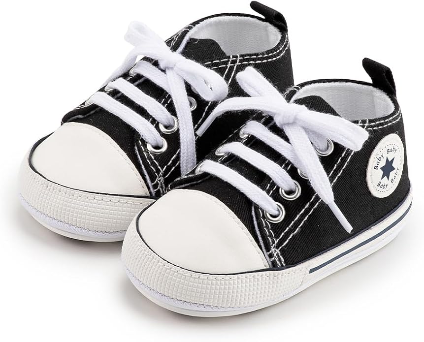 Meckior Baby Girls Boys Canvas Sneakers Soft Sole High-Top Ankle Infant First - Image 3