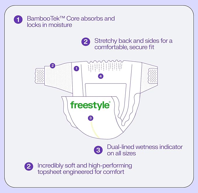 Freestyle BambooTek Diapers – Hyper Absorbent & Non-Toxic – Disposable Diapers - Image 7