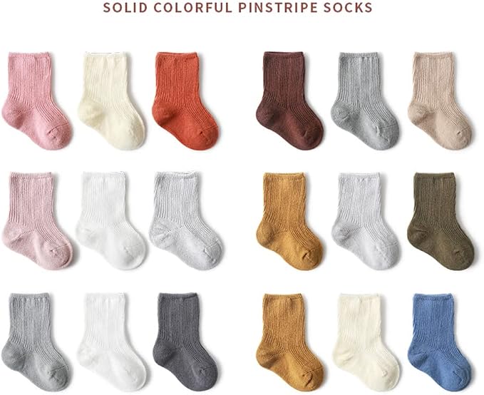Toddler Socks Unisex Baby Baby Crew Cotton Cuff Socks - Image 8