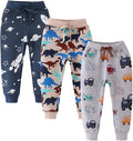 Boys Pants, Toddler 3 Pack Drawstring Elastic Sweatpants Cartoon Active Joggers by WelcometoYookoom