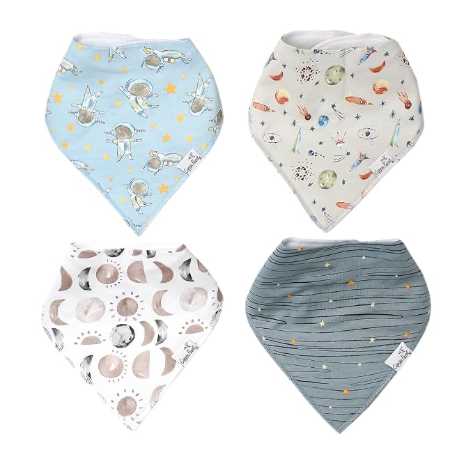 Copper Pearl 4 Pack Soft Cotton Baby Bibs by CopperPearl