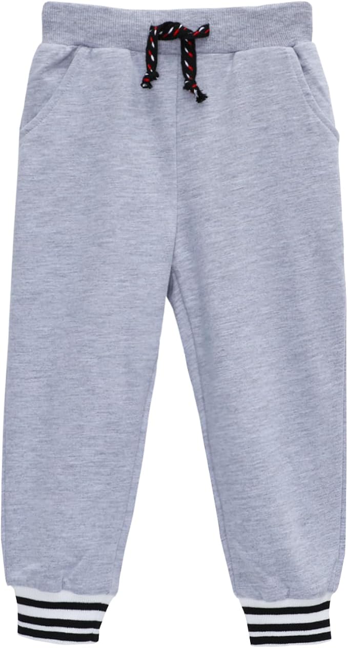 HILEELANG Toddler Boys Cotton Jogger Sweatpants 3 Pack, Soft Adjust Elastic - Image 6