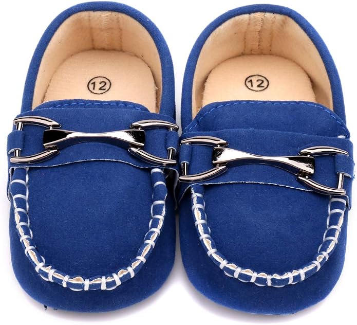LONSOEN Baby Girls Boys Loafers Prewalker Dress Crib Shoes - Image 2