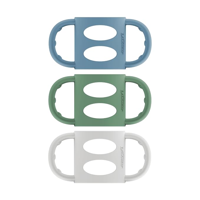 Dr. Brown's Narrow Baby Bottle Handles, 100% Silicone, Easy Grip Removable by DrBrowns