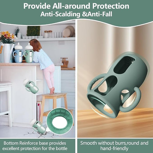 2 Pack Silicone Sleeves for Avent Natural Glass Bottles, Anti Breakage Baby - Image 2