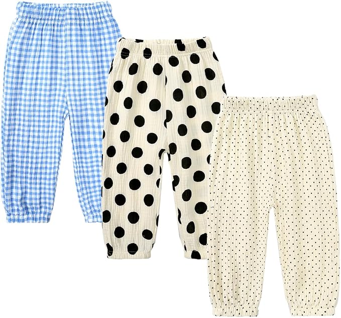 MYGBCPJS Baby Boys Girls Cotton Linen Trousers Kids Casual Ankle Pants Loose - Image 2