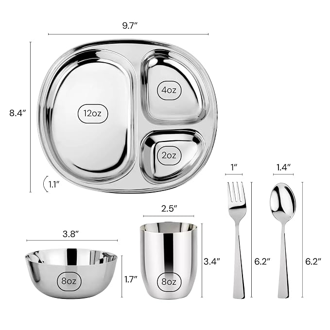 Ahimsa Stainless Steel Kids Dinnerware Set - Image 7