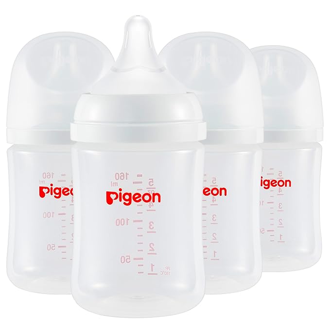 Pigeon PP Nursing Bottle Wide Neck, Anti-Colic, Streamlined Body, Natural Feel by PIGEON