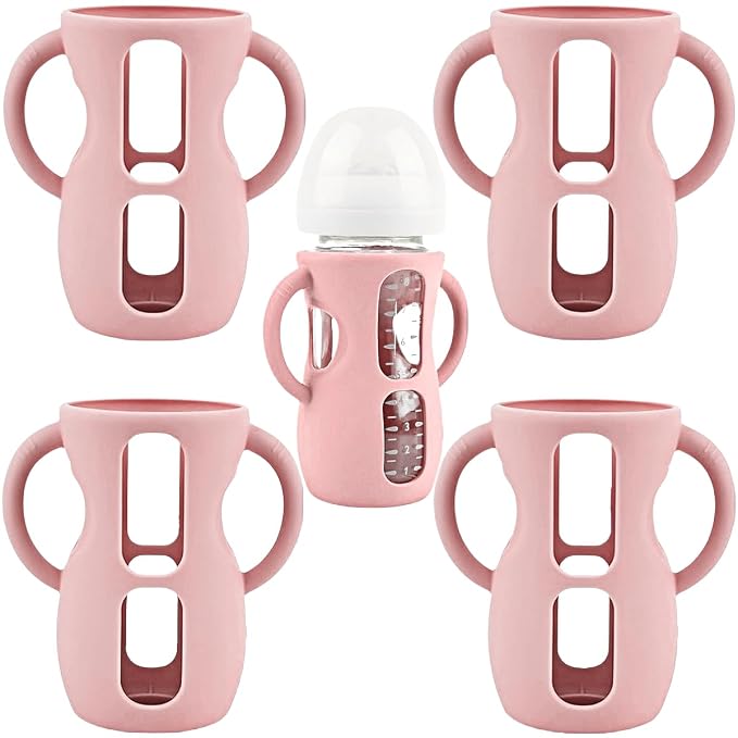 4 Pack Silicone Sleeves for Avent Natural Glass Baby Bottles, Silicone and by Unknown