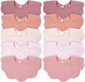 Baby Bibs Muslin Bibs for Baby Girl Boy for Drooling and Teething 10 Pack by DOSMINE