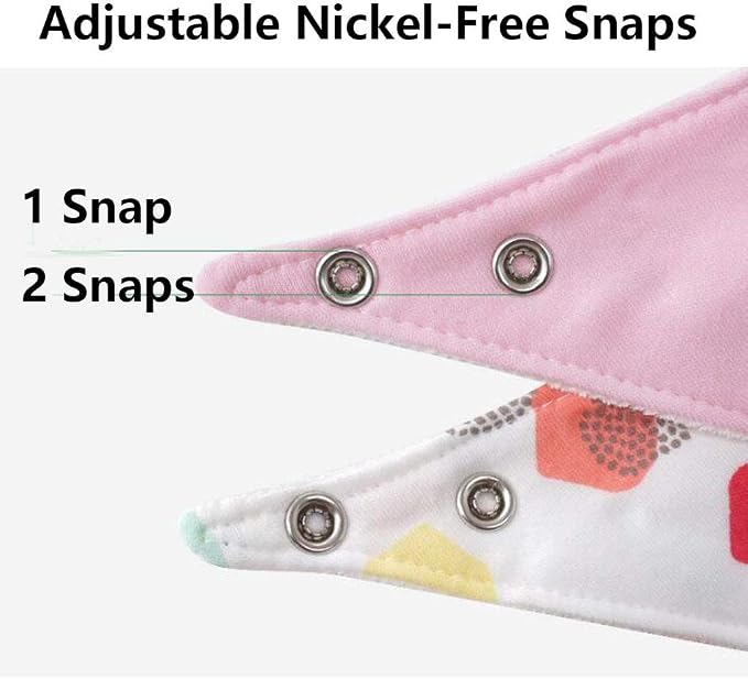 Baby Dribble Bib, Toddler Bandana Bib 3 Packs Super Absorbent Cotton Feeding - Image 4