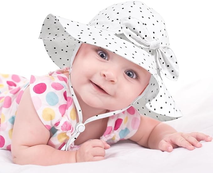 Baby Girl Sun Hat with UPF 50+ Outdoor Adjustable Beach Hat with Wide Brim - Image 3