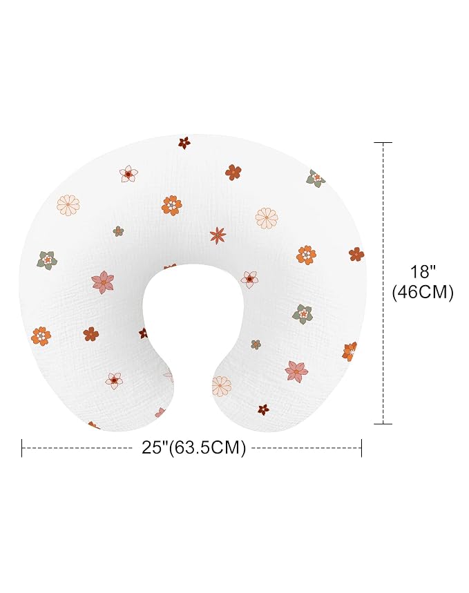 Nursing Pillow Covers 2 Pack, Muslin Nursing Cover - Image 2