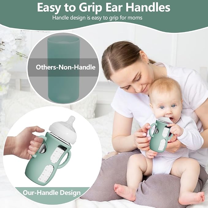 4 Pack Silicone Sleeves for Avent Natural Glass Bottles, Anti Breakage Baby - Image 5