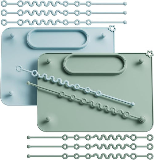 2 Pack Baby Silicone Mat, with Suction Base and 8 Stretchable Straps, Seposeve by Seposeve