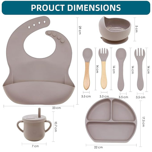 100% Silicone baby feeding set, BPA free Baby dishes set - Image 2