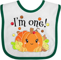 inktastic I'm One- Pumpkin Birthday Autumn Baby Bib by Inktastic