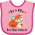 inktastic 1st Birthday Woodland Fox Baby Bib by Inktastic