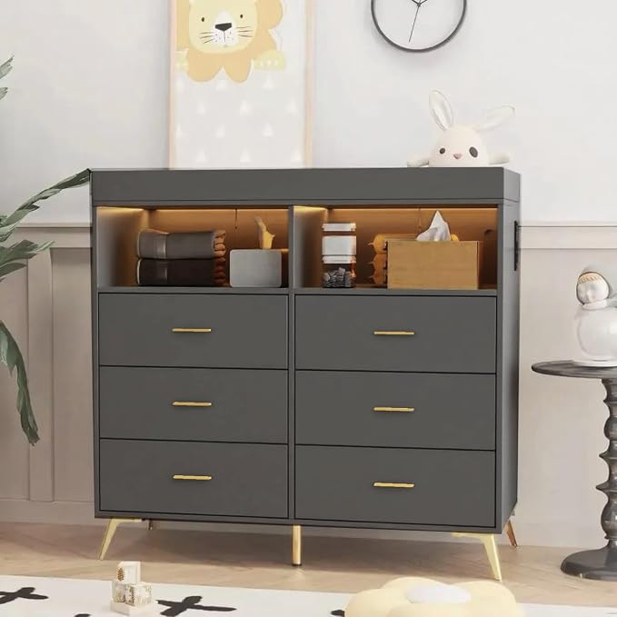 Changing Table Dresser with Drawers, Baby Dresser with Changing Table Top by Babevy-Bealovelybaby