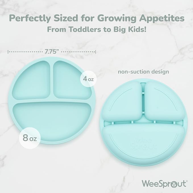 WeeSprout Silicone Divided Plates, 100% Food Grade Silicone Divided Plates - Image 2