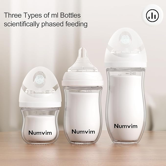 Natural Glass Baby Bottle Gentle & Extra Slow Flow, Newborn Breastfeeding Bottle - Image 2