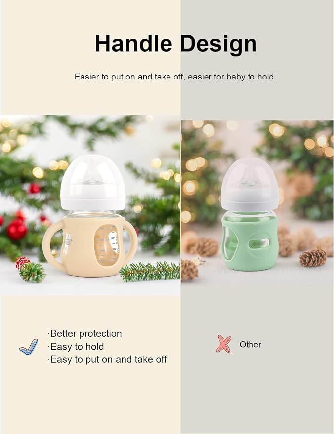 4-Pack Silicone Sleeves for Philips Avent Glass Bottles, BPA-Free - Image 3