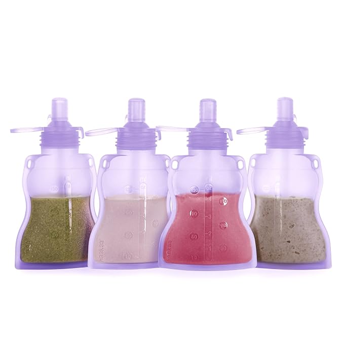 haakaa Baby Food Pouch Refillable Baby Squeeze Silicone Yummy Pouch, Soft by haakaa