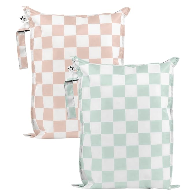 Tiny Twinkle Wet Dry Bag – 2 Pack Reusable Waterproof & Mess Proof Wet Bags by TinyTwinkle
